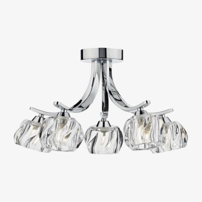 Knees dar lighting IVY0550 Ivy 5 Light Semi Flush Polished Chrome