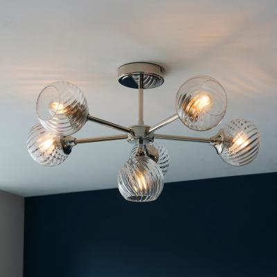 Knees Allegra 6 Ceiling Light - Bright Nickel