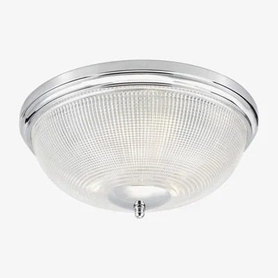 Knees Dar Lighting ARB5250 Arbor 3 Light Flush Polished Chrome and Glass IP44