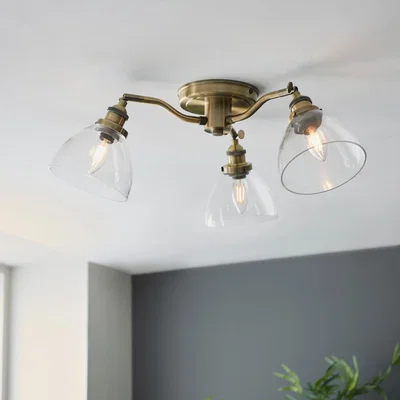 Knees Hansen 3 Ceiling Light - Antique Brass