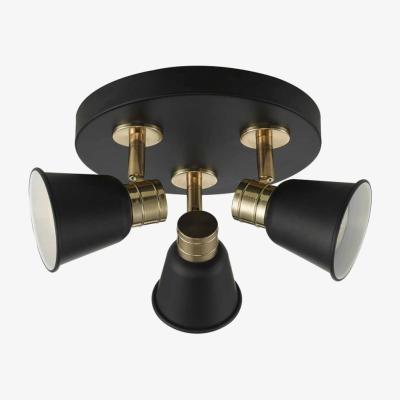 Knees dar lighting FRY7654 Fry 3 Light Plate Black and Rose Gold