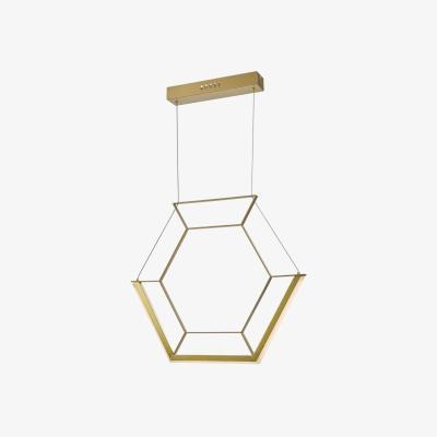 Knees dar lighting Hex0135 Hexagon 1 Light Pendant Gold Led