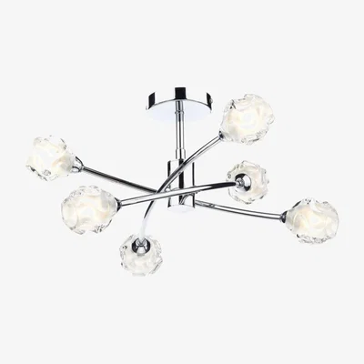 Knees dar lighting SEA0650 Seattle 6 Light Semi Flush Polished Chrome