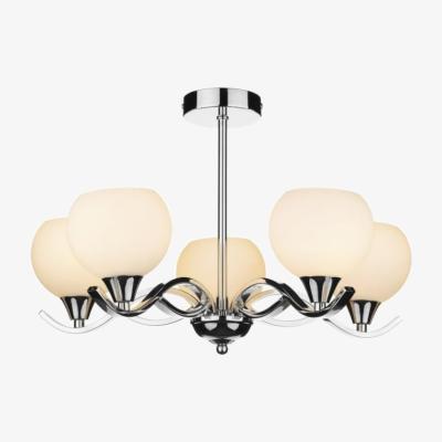 Knees Dar Lighting ARU0550 Aruba 5 Light Semi Flush Polished Chrome