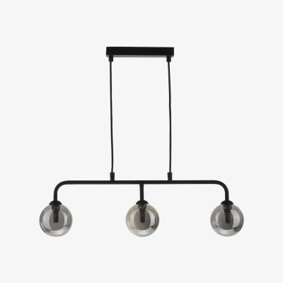 Knees dar lighting FEY6222-01 Feya 3 Light Bar Matt Black Smoked Glass