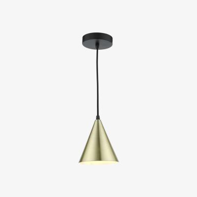 Knees dar lighting Bra0141 Branco 1 Light Pendant Matt Black And Satin Gold