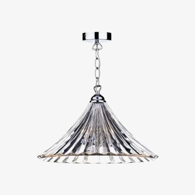 Knees Dar Lighting ARD868 Ardeche 1 Light Large Pendant Clear Glass/Polished Chrome Finish