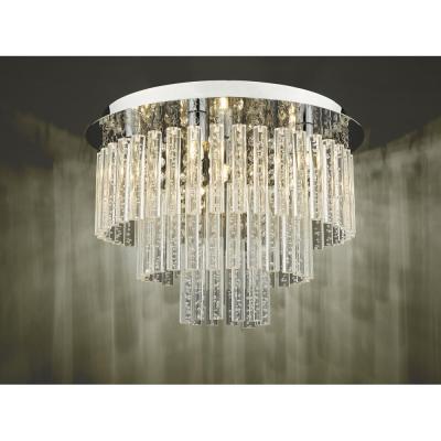 Knees dar lighting PAU5450 Paulita 5 Light Flush Polished Chrome And Clear Glass IP44
