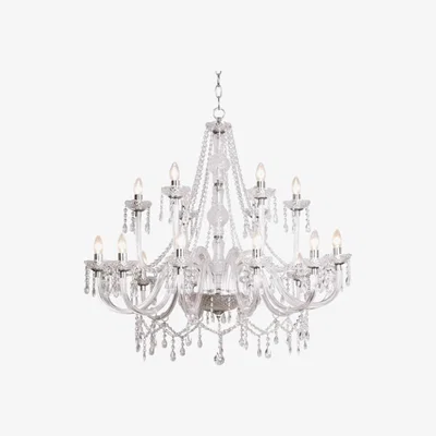 Knees dar lighting KAT1850 Katie 18 Light Chandelier Dual Mount Acrylic Glass Shade Sold Separately