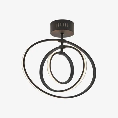 Knees Ischilin 1 Light Semi Flush Ceiling Light - Black