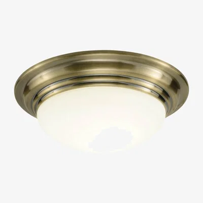 Knees dar lighting BAR5075 Barclay Flush Large Antique Brass IP44