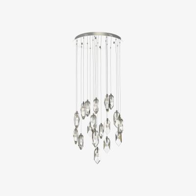 Knees dar lighting CRY1850 Crystal 18 Light Cluster Pendant Polished Chrome And Crystal