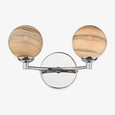 Knees dar lighting IZZ0950-07 Izzy 2 Light Wall Light Polished Chrome Swirl Glass
