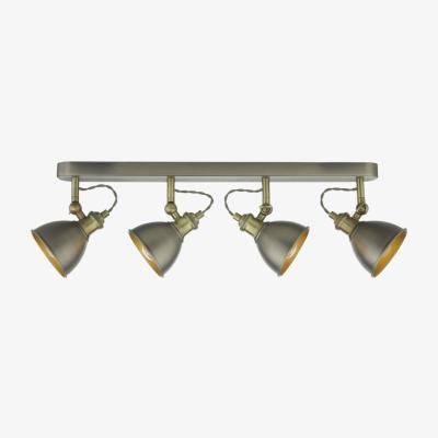 Knees dar lighting GOV8461 Governor 4 Light Bar Spotlight Antique Chrome Antique Brass