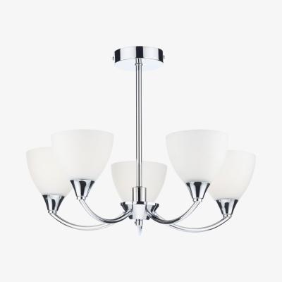 Knees dar lighting WAT0550-LED Watson 5 Light Semi Flush Polished Chrome Led