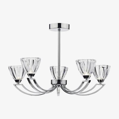 Knees dar lighting VIT0550 Vito 5 Light Semi Flush Polished Chrome
