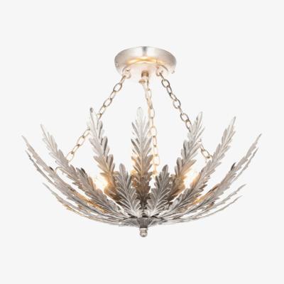 Knees Kamuli 3 Light Semi Flush Ceiling Light - Silver