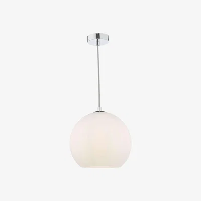Knees dar lighting Ryc0150 Ryce Pendant Polished Chrome Opal Glass