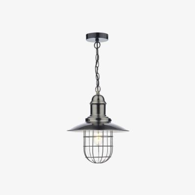 Knees dar lighting Ter0161 Terrace 1 Light Pendant Antique Chrome