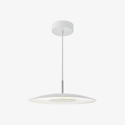 Knees dar lighting Eno012 Enoch Led Metal Flying Saucer Pendant White and Stainless Steel