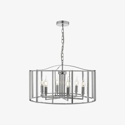 Knees dar lighting Myk0650 Myka 6 Light Pendant Polished Chrome