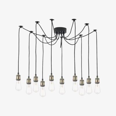 Knees dar lighting Wac2375 Waco 10 Light Pendant Antique Brass Matt Black