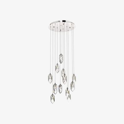 Knees dar lighting CRY1250 Crystal 12 Light Cluster Pendant Polished Chrome And Crystal