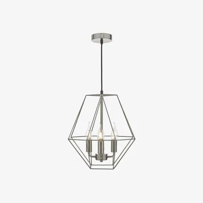 Knees dar lighting Sim0446 Simbala 4 Light Pendant Satin Chrome