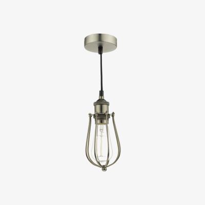 Knees Dar Lighting TAU0167 Taurus 1 Light Pendant Cage Pewter