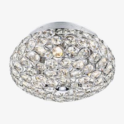 Knees dar lighting FRO5350 Frost 3 Light Flush Crystal Polished Chrome