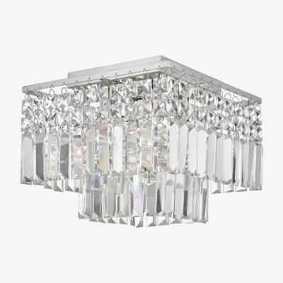 Knees Dar Lighting POS5050 Poseidon 4 Light Flush Polished Chrome and Crystal