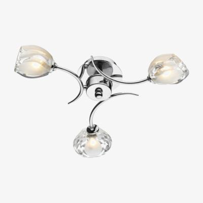 Knees Dar Lighting ZAG0350 Zagreb 3 Light Semi Flush Polished Chrome
