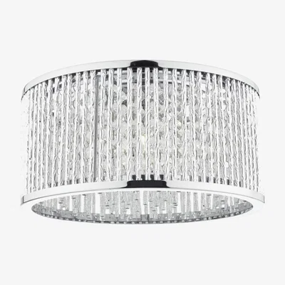 Knees dar lighting NAN5368 Nantes 3 Light Flush Polished Chrome Alum