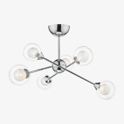 Knees Dar Lighting ZEK0650 Zeke 6 Light Semi Flush Polished Chrome