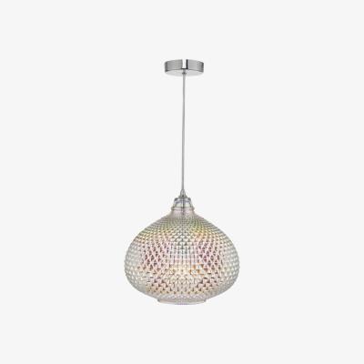 Knees dar lighting Roi0155 Roisin Pendant Glass and Polished Chrome