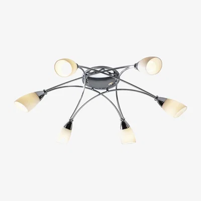 Knees dar lighting BUR0650 Bureau 6 Light Semi Flush Polished Chrome