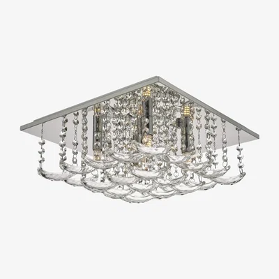 Knees dar lighting ORE5450 Orella 5 Light Flush Polished Chrome and Crystal