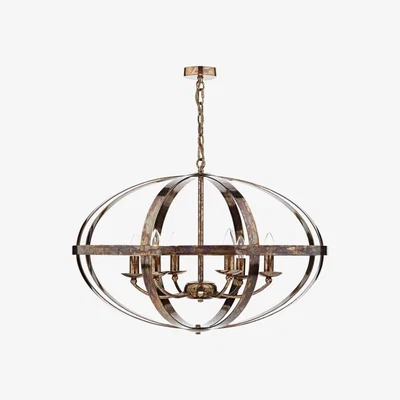 Knees dar lighting Sym0664 Symbol 6 Light Pendant Petrol Copper