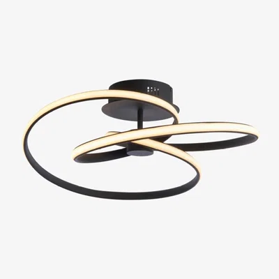 Knees Apac 1 Light Semi Flush Ceiling Light - Black
