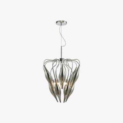 Knees dar lighting Mag0610 Magedelena 6 Light Pendant Smoked and Polished Chrome