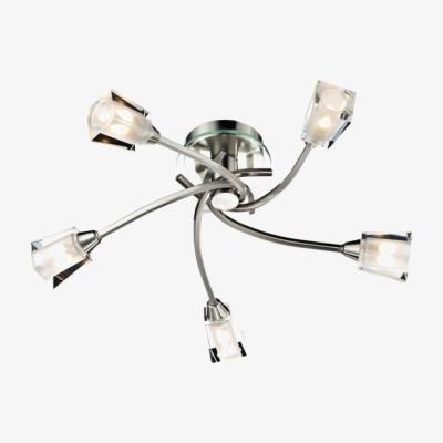 Knees dar lighting AUS0546 Austin 5 Light Semi Flush Satin Chrome