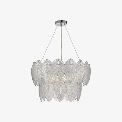 Knees dar lighting Phi0308 Phillipa 3 Light Pendant Clear Glass And Polished Chrome