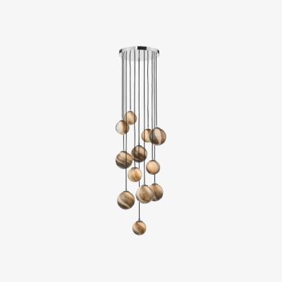 Knees dar lighting Mik6350 Mikara 12 Light Cluster Pendant Polished Chrome Glass 1.5m