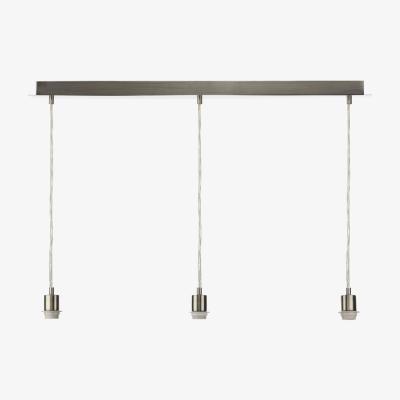 Knees dar lighting Sp368 3 Light Satin Chrome E27 Suspension With Clear Cable