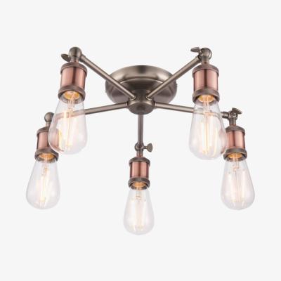 Knees Burzaco 5 Light Semi Flush Ceiling Light - Aged Copper