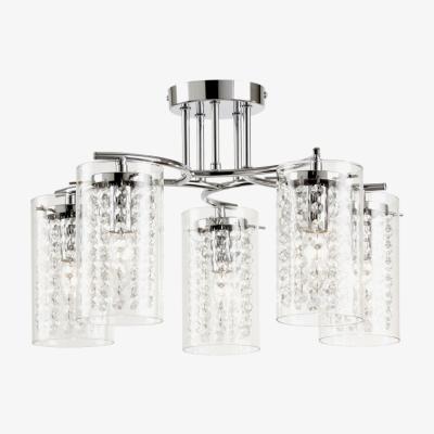 Knees Tanti 5 Light Semi Flush Ceiling Light - Chrome