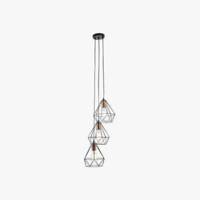 Knees dar lighting Dey0322 Deyon 3 Light Cluster Pendant Black and Copper