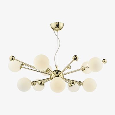 Knees dar lighting Urs2335 Ursa 10 Light Pendant Gold and Opal Glass