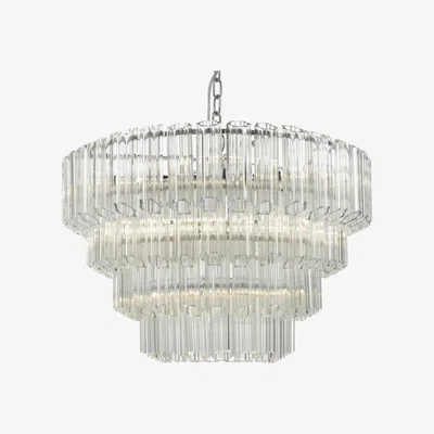 Knees dar lighting TUV1308 Tuvalu 4 Tier 9 Light Chandelier Crystal and Polished Chrome