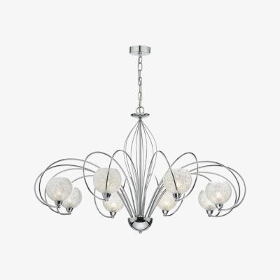 Knees dar lighting RAF0850 Rafferty 8 Light Pendant Dual Mount Polished Chrome
